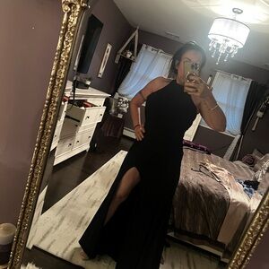 Elegant Black Halter Dress